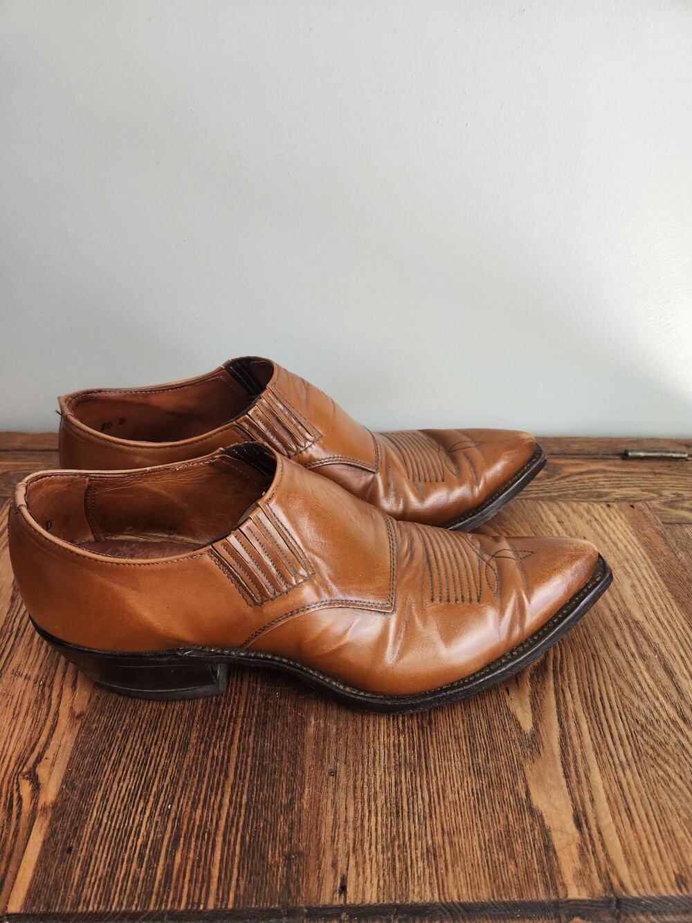 Nocona Western Pointed Toe Ankle Boots Cowboy Mens/Women 10D  Brown Leather